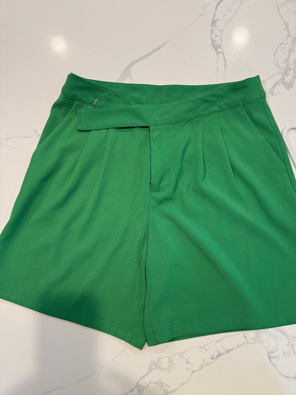 Future Collective Women's Green Tailored Shorts designed by Alani Noelle